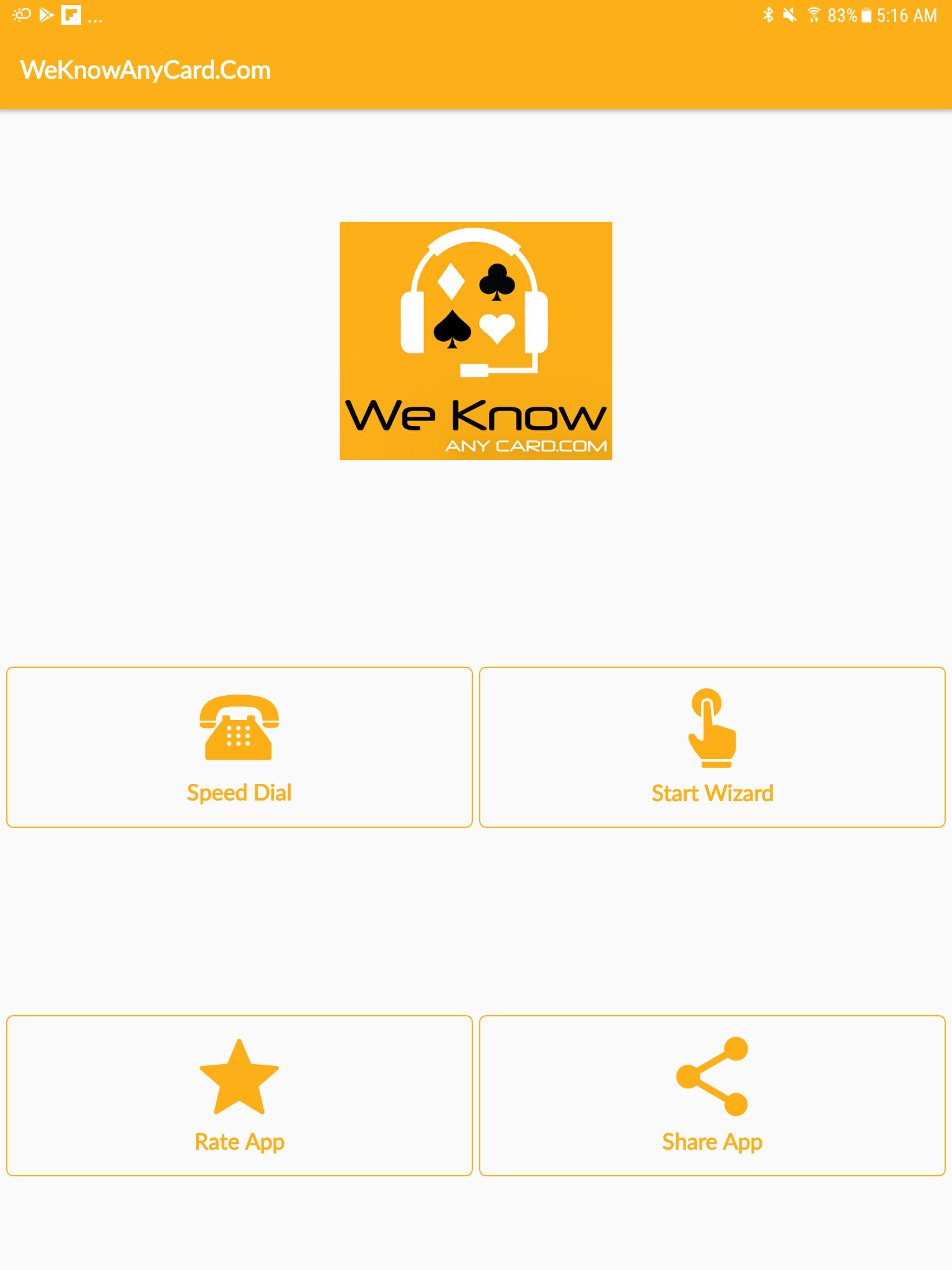 Main Screen | We Know Any Card | Android App Review | GiveMeApps