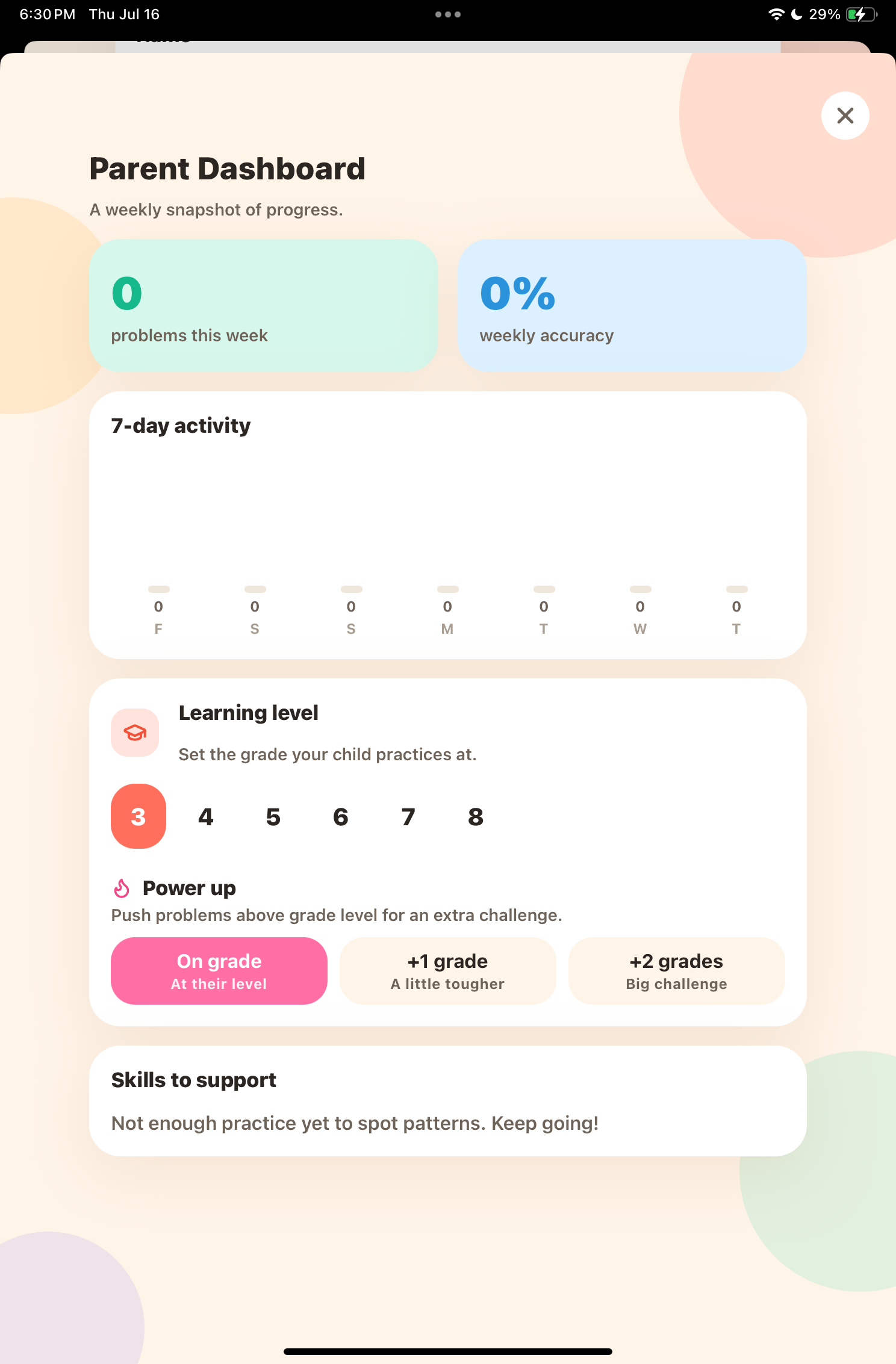 Numo: Math Buddy Tutor - Parent Dashboard
